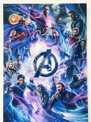 Avengers Robert Downey Jr. and Elizabeth Olsen signed mini movie poster