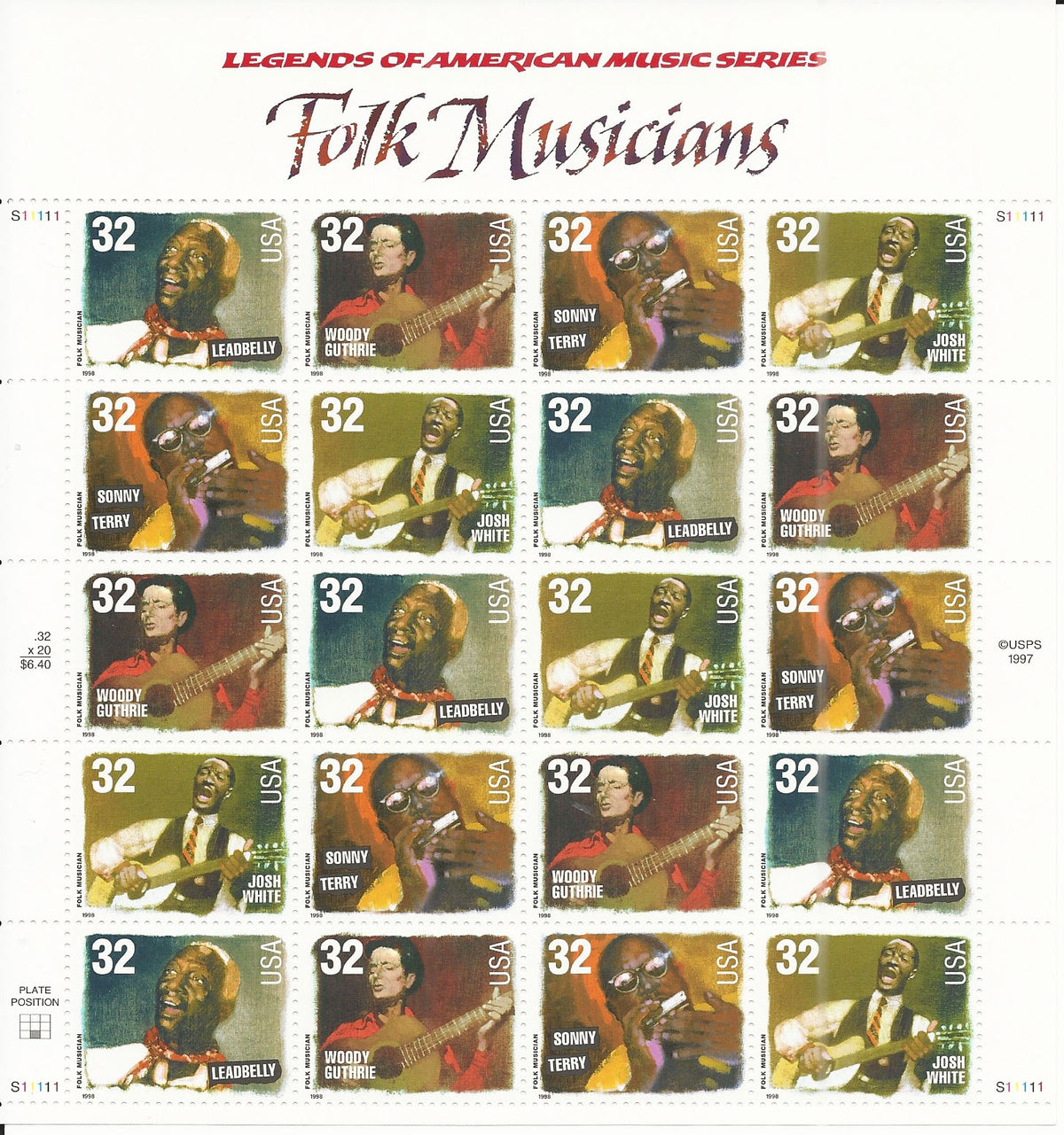 Folk Musicians Stamps