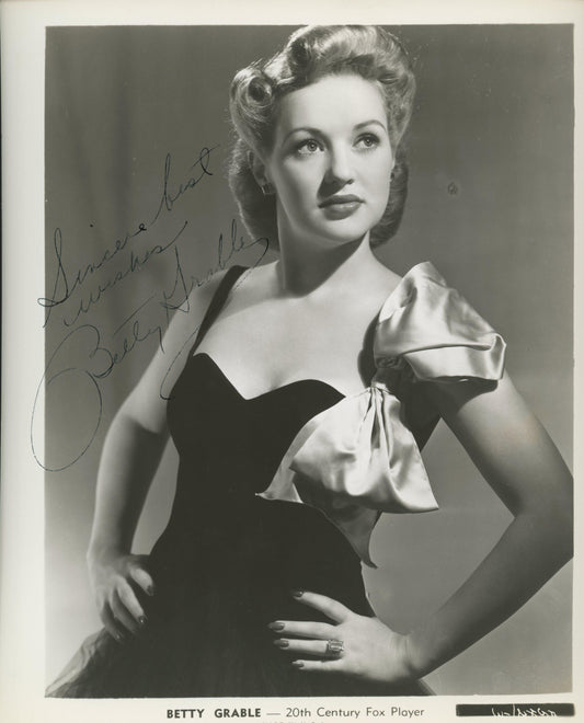 Betty Grable signed photo. GFA Authenticated