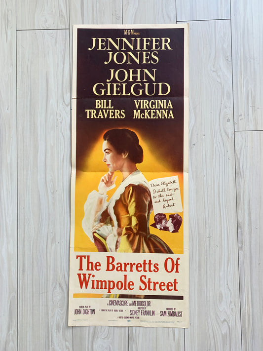 The Barretts of Wimpole Street original 1956 insert movie poster