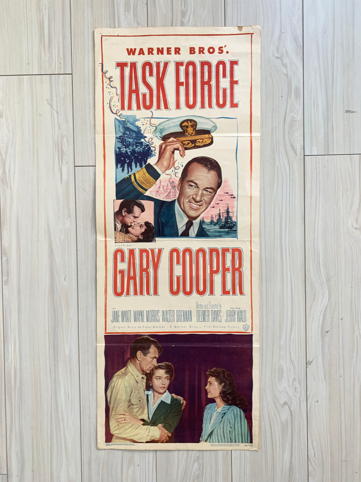 Task Force original 1949 vintage insert movie poster