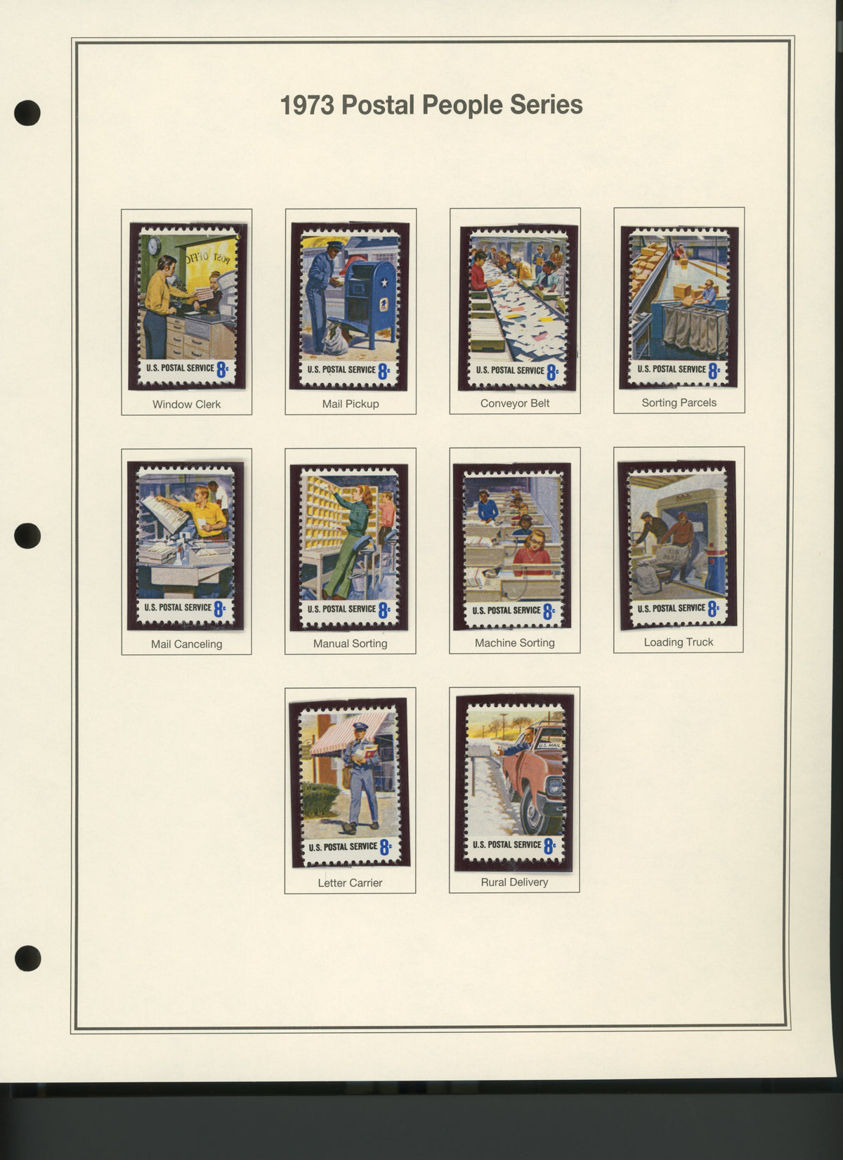 1973 Postal People Series Stamp Set