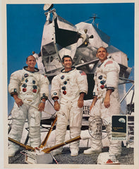 Apollo 12 official NASA photo with Apollo 8 stamp