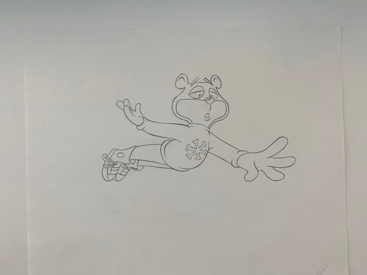 Super Sugar Crisp cereal bear original ad sketch designed by Robert "Bob" Irwin