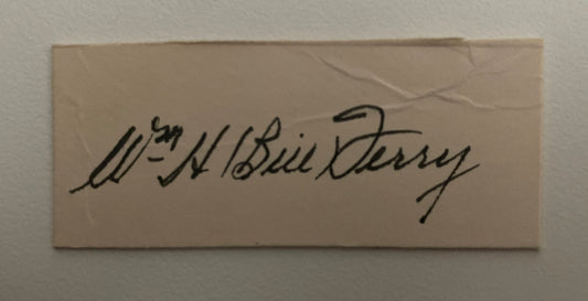 Baseball HOF Bill Terry original signature