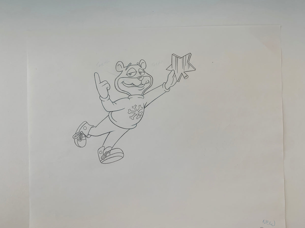 Super Sugar Crisp cereal bear original ad sketch designed by Robert "Bob" Irwin