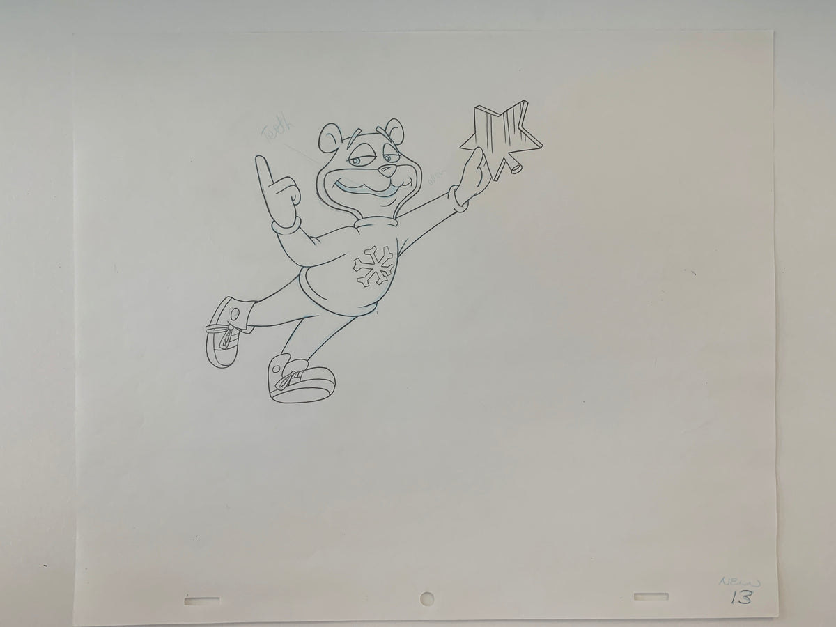 Super Sugar Crisp cereal bear original ad sketch designed by Robert "Bob" Irwin