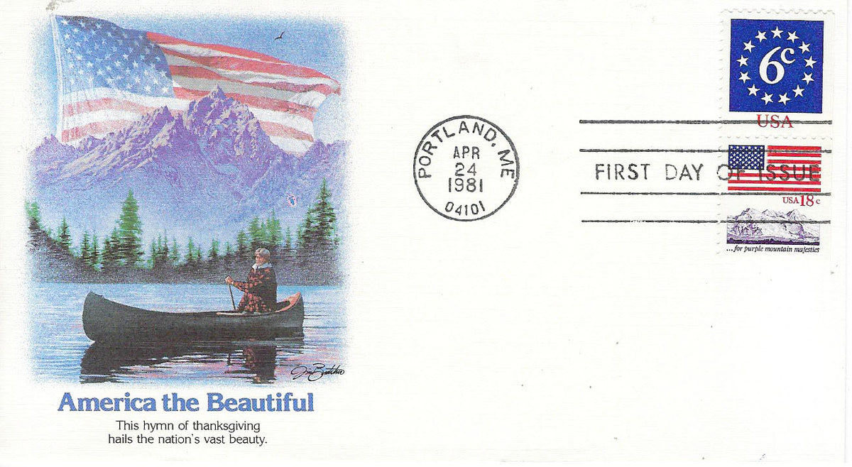 America the Beautiful Lake FDC