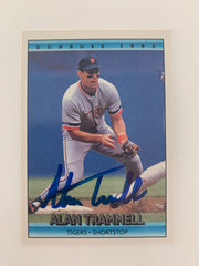 Alan Trammell signed baseball card