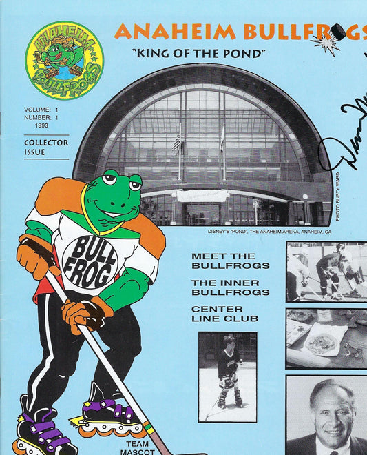 Anaheim Bullfrogs signed program