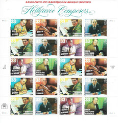 Legends of American Music Series Hollywood Composers USA Stamp Sheet