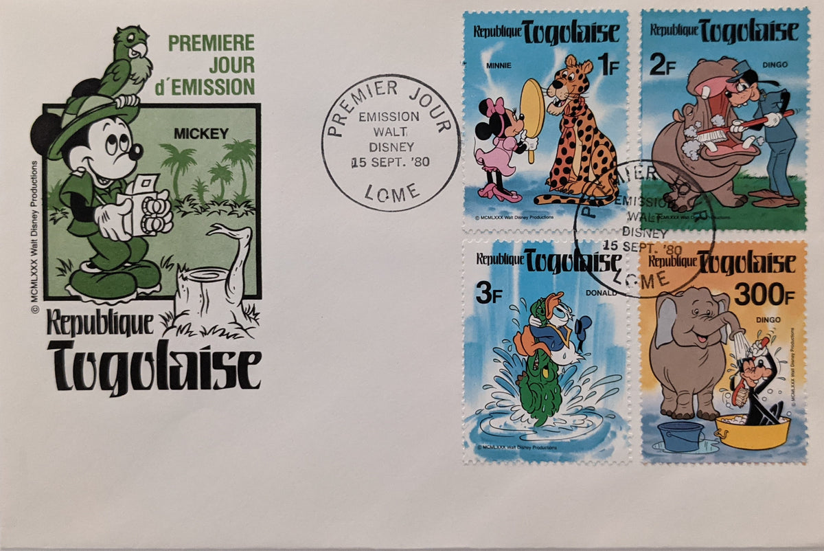 1980 Togo Disney Characters First Day Cover