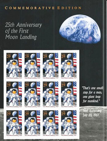 25th Anniversary Moon Landing Stamps