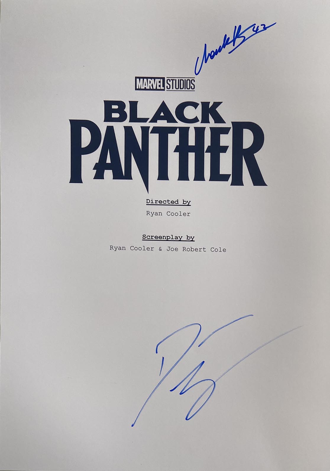 Black Panther cast signed script cover photo