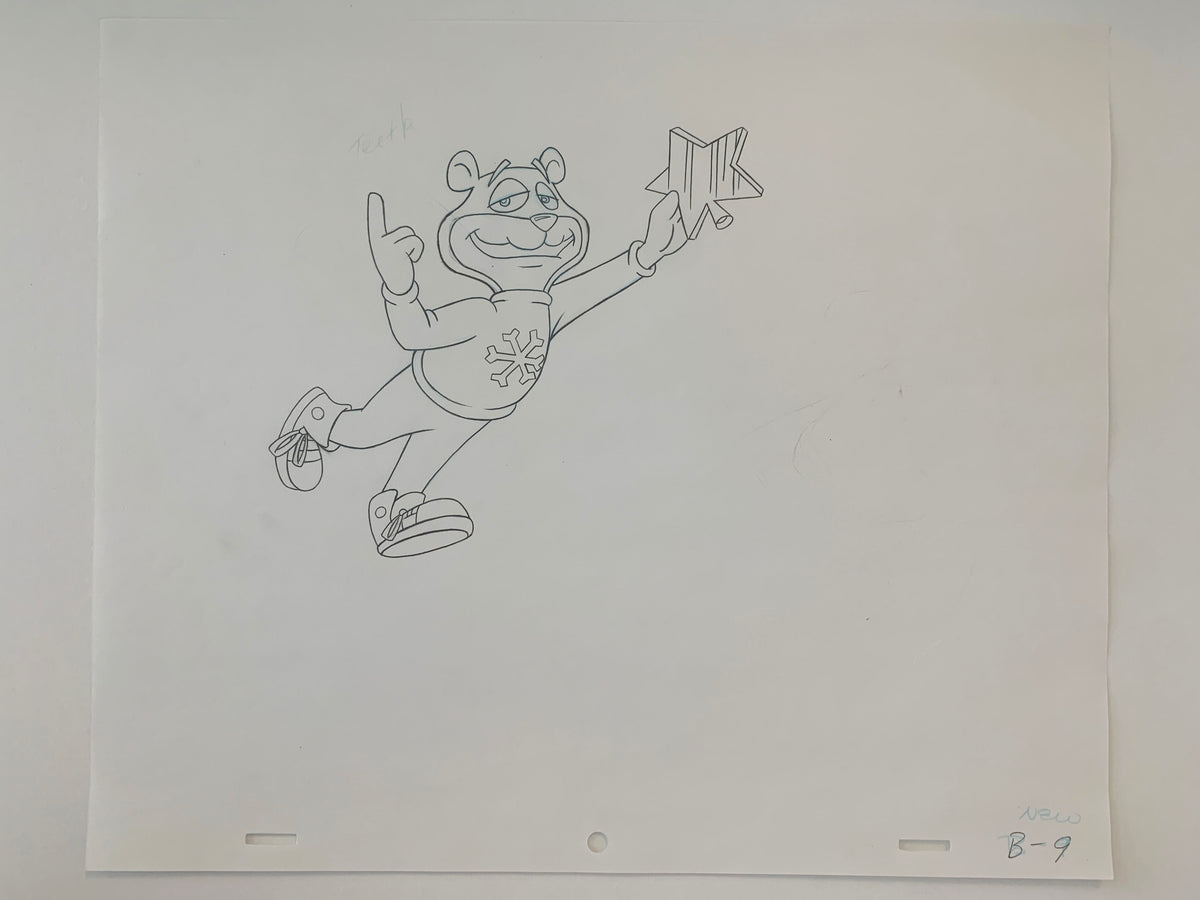 Super Sugar Crisp cereal bear original ad sketch designed by Robert "Bob" Irwin