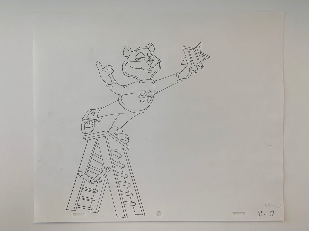 Super Sugar Crisp cereal bear original ad sketch designed by Robert "Bob" Irwin