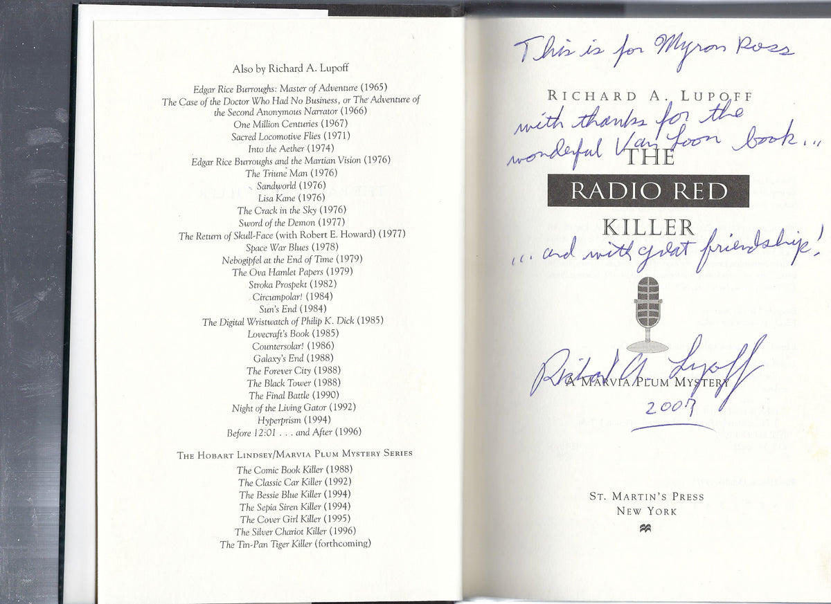 The Radio Red Killer Richard A. Lupoff signed book