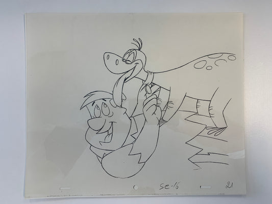 The Flintstones original hand drawn artwork for cartoon