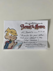 Dennis the Menace Hank Ketcham signed note