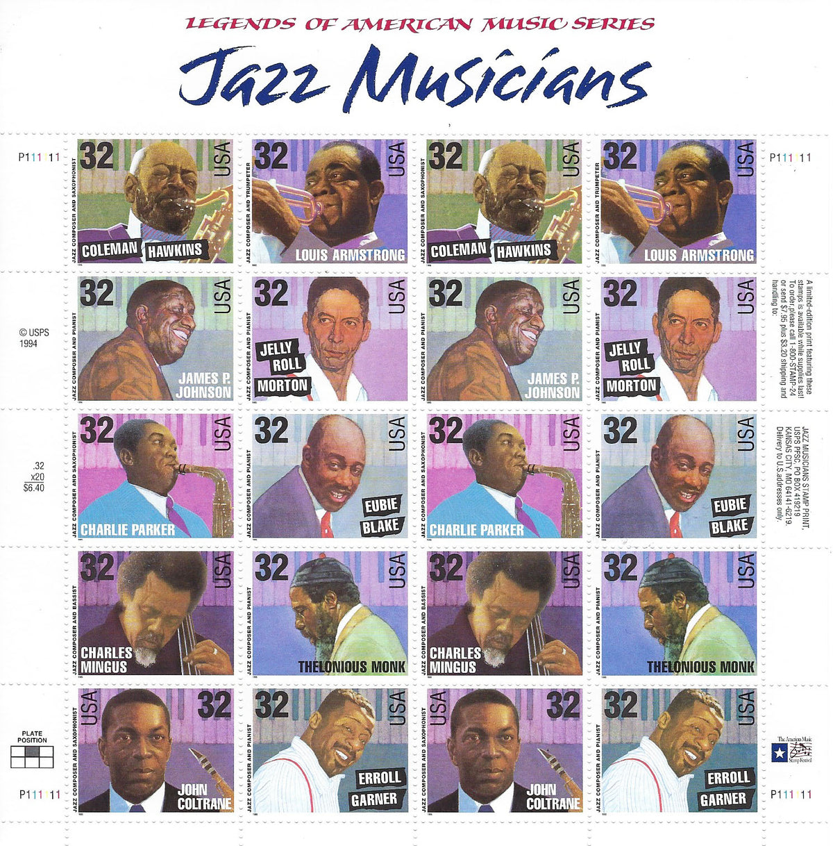 Jazz Musicians Stamps