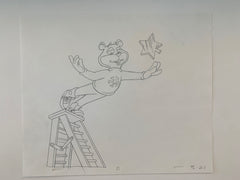 Super Sugar Crisp cereal bear original ad sketch designed by Robert "Bob" Irwin