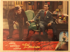 The Girl from Manhattan signed lobby card. GFA Authenticated