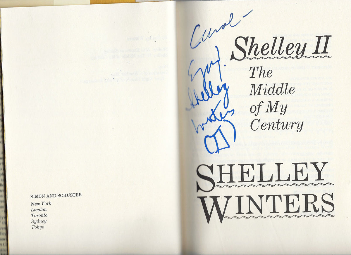 Shelley II: The Middle of my Century Shelley Winters signed book