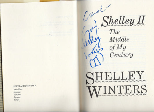 Shelley II: The Middle of my Century Shelley Winters signed book