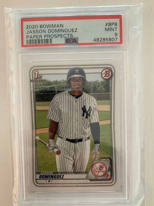 2020 Bowman Jasson Dominguez Paper Prospects PSA 9 Yankees