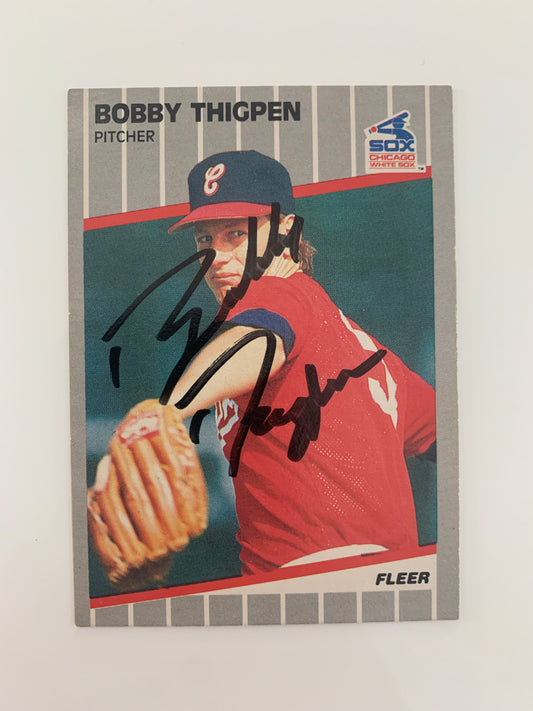 Bobby Thigpen signed baseball card