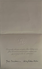 Bill and Hillary Clinton facsimile signed Christmas card