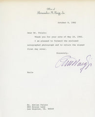 Alexander Haig signed letter