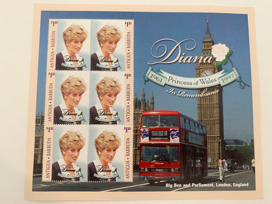 Antigua Barbuda Diana Princess of Wales commemorative stamp set