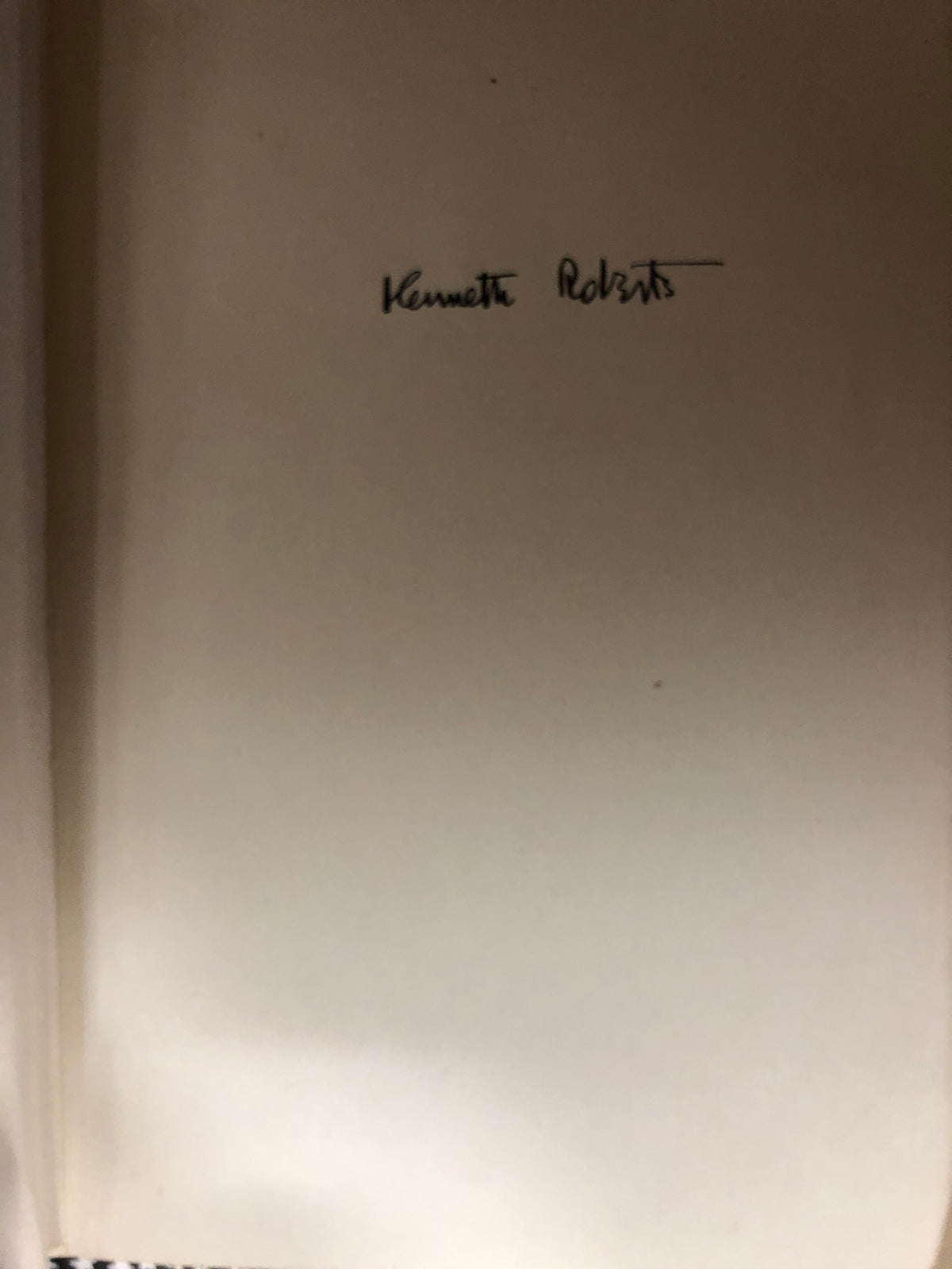 Kenneth Roberts signed book