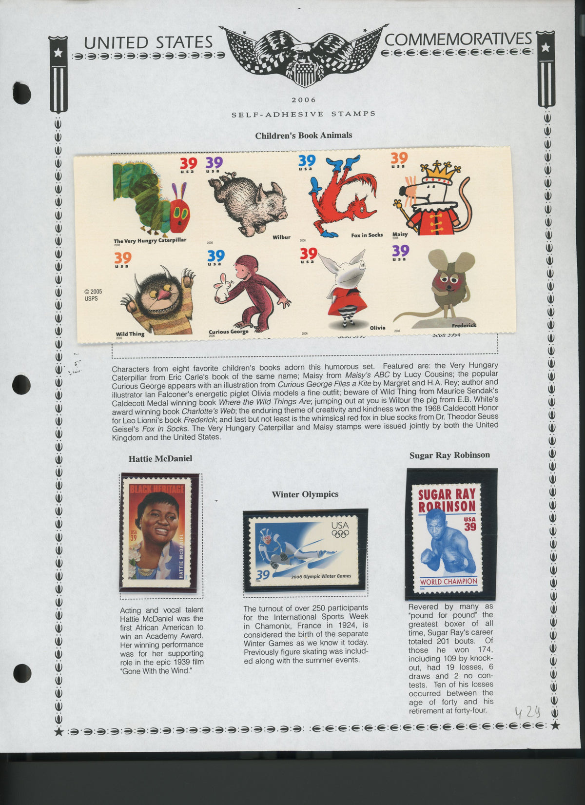 2006 United States Self-Adhesive Booklet Stamp Set