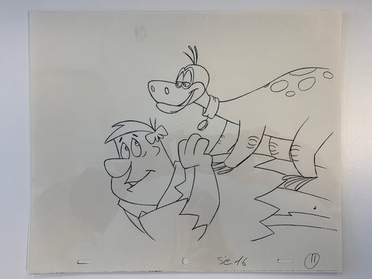 The Flintstones original hand drawn artwork for cartoon