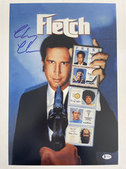 Fletch Chevy Chase signed mini poster - Beckett authenticated