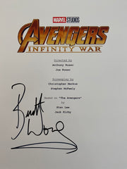 Avengers: Infinity War signed script cover