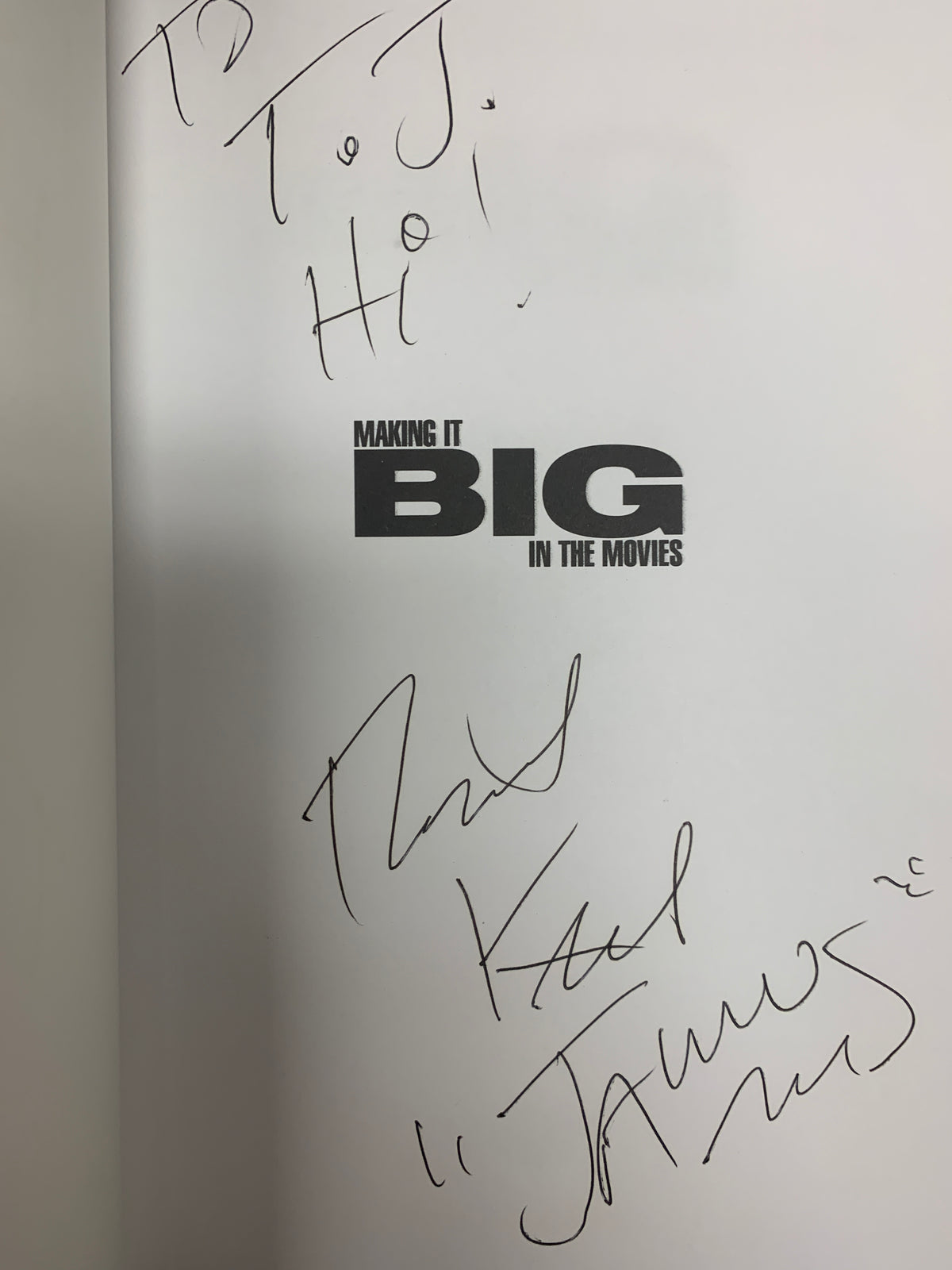 Making It Big In The Movies signed book