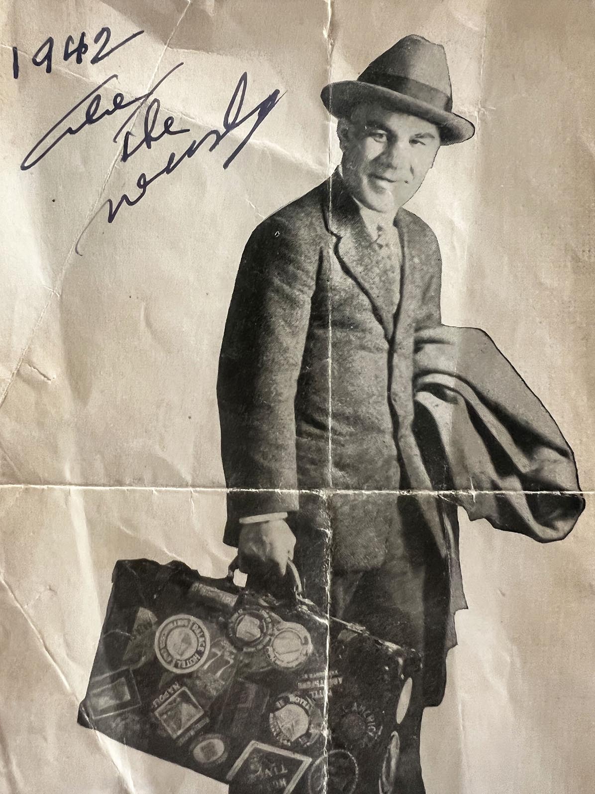 Abe The Newsboy signed photo