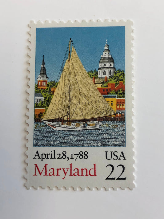 1987 22c Bicentenary Statehood: Maryland Stamp