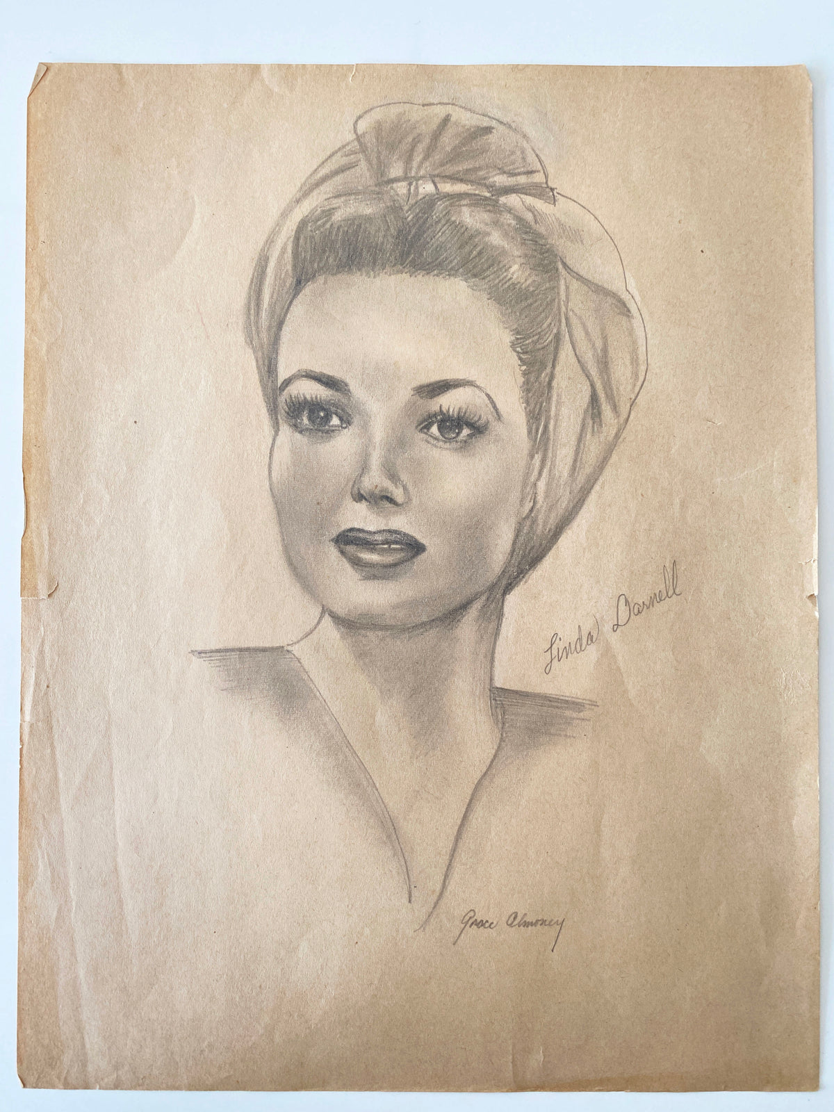 Linda Darnell Original Art by Grace Almoney