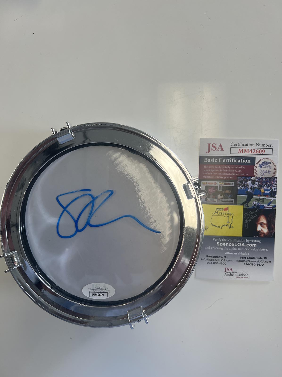 Black Crowes Steve Gorman signed mini drum. JSA