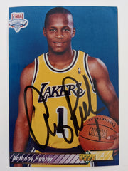 Anthony Peeler Signed Upper Deck Basketball Card Photo