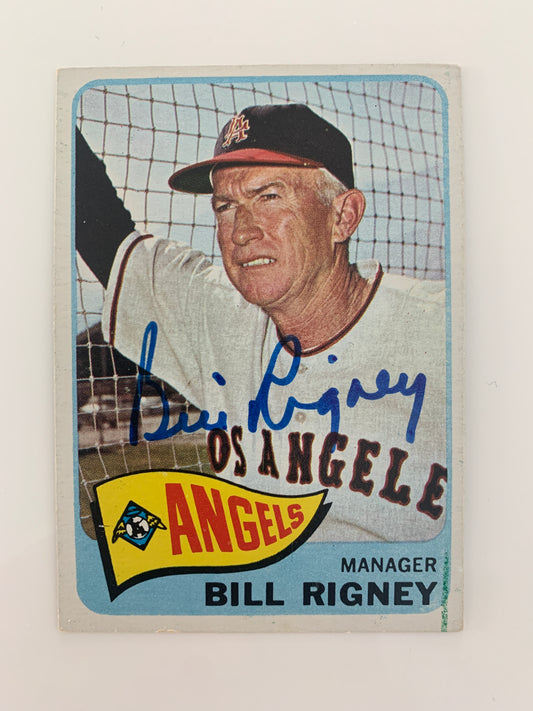 Bill Rigney signed baseball card