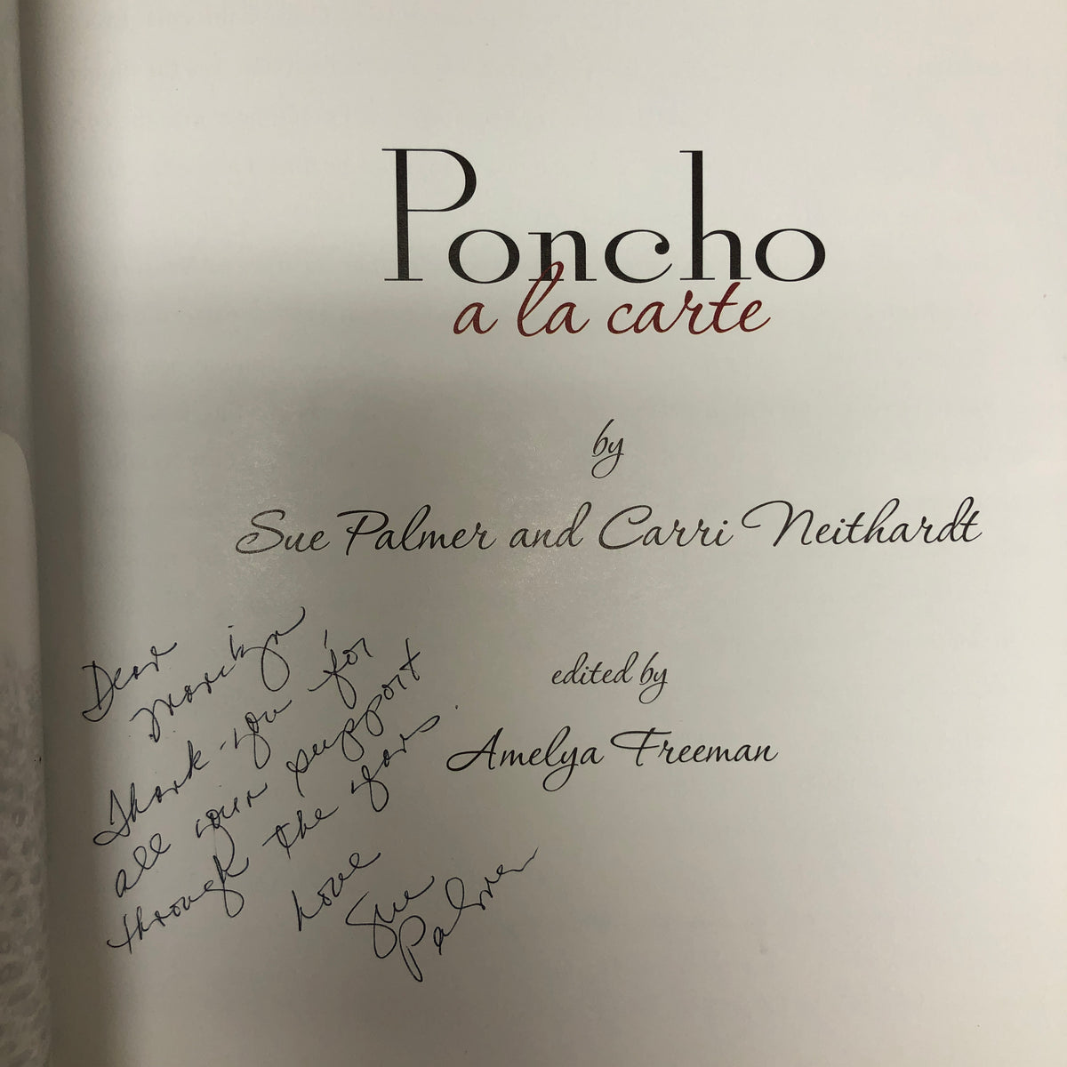 Poncho A La Carte signed book