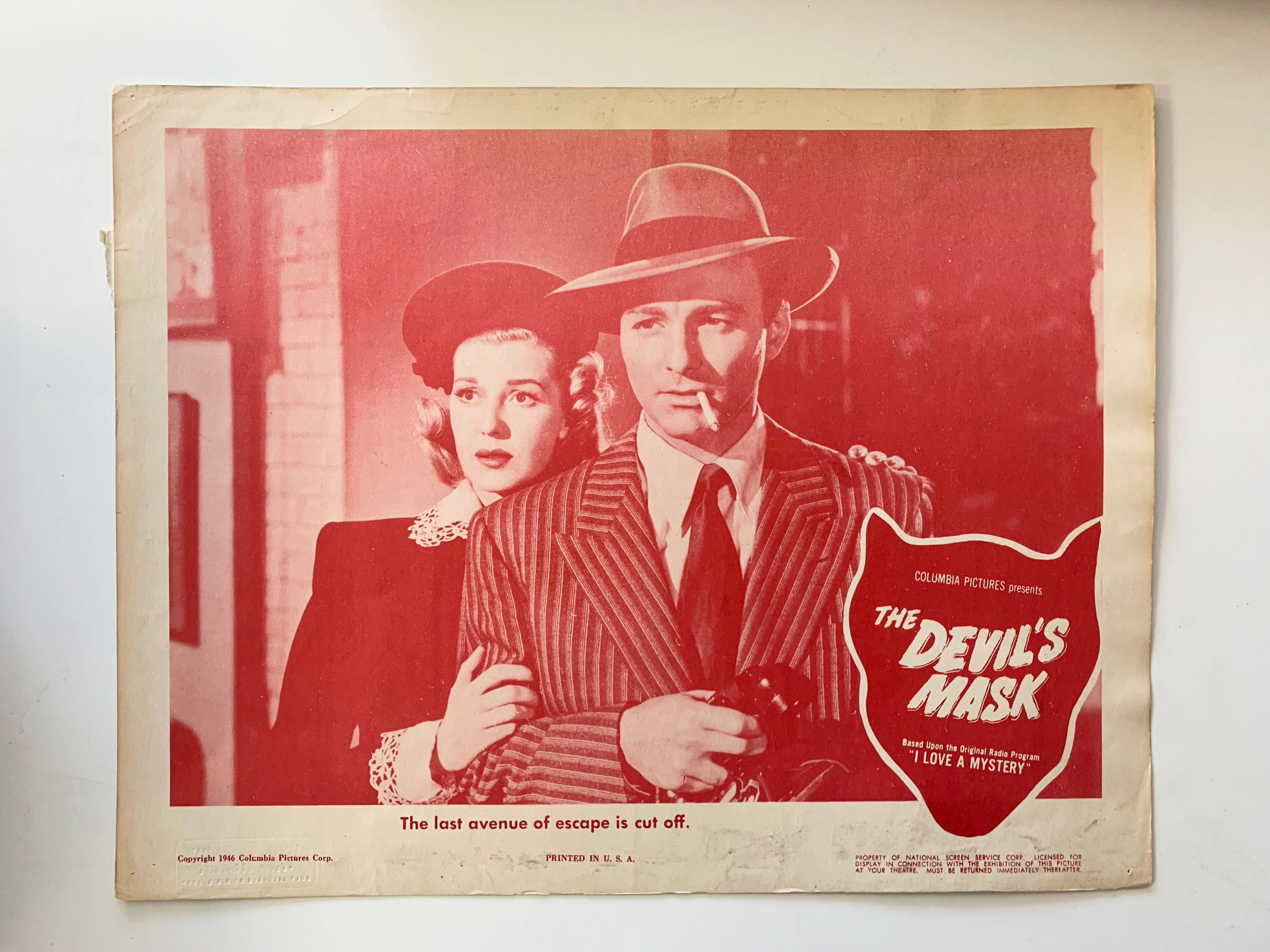 The Devil's Mask 
original 1946 vintage lobby card