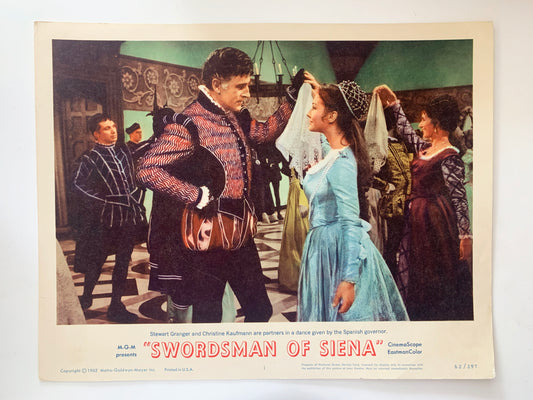 Swordsman of Siena original 1962 vintage lobby card