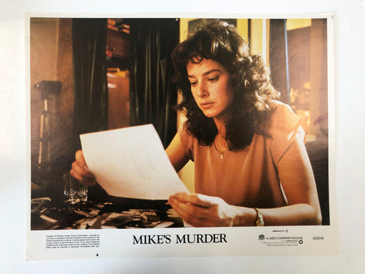 Mike's Murder original 1983 vintage lobby card