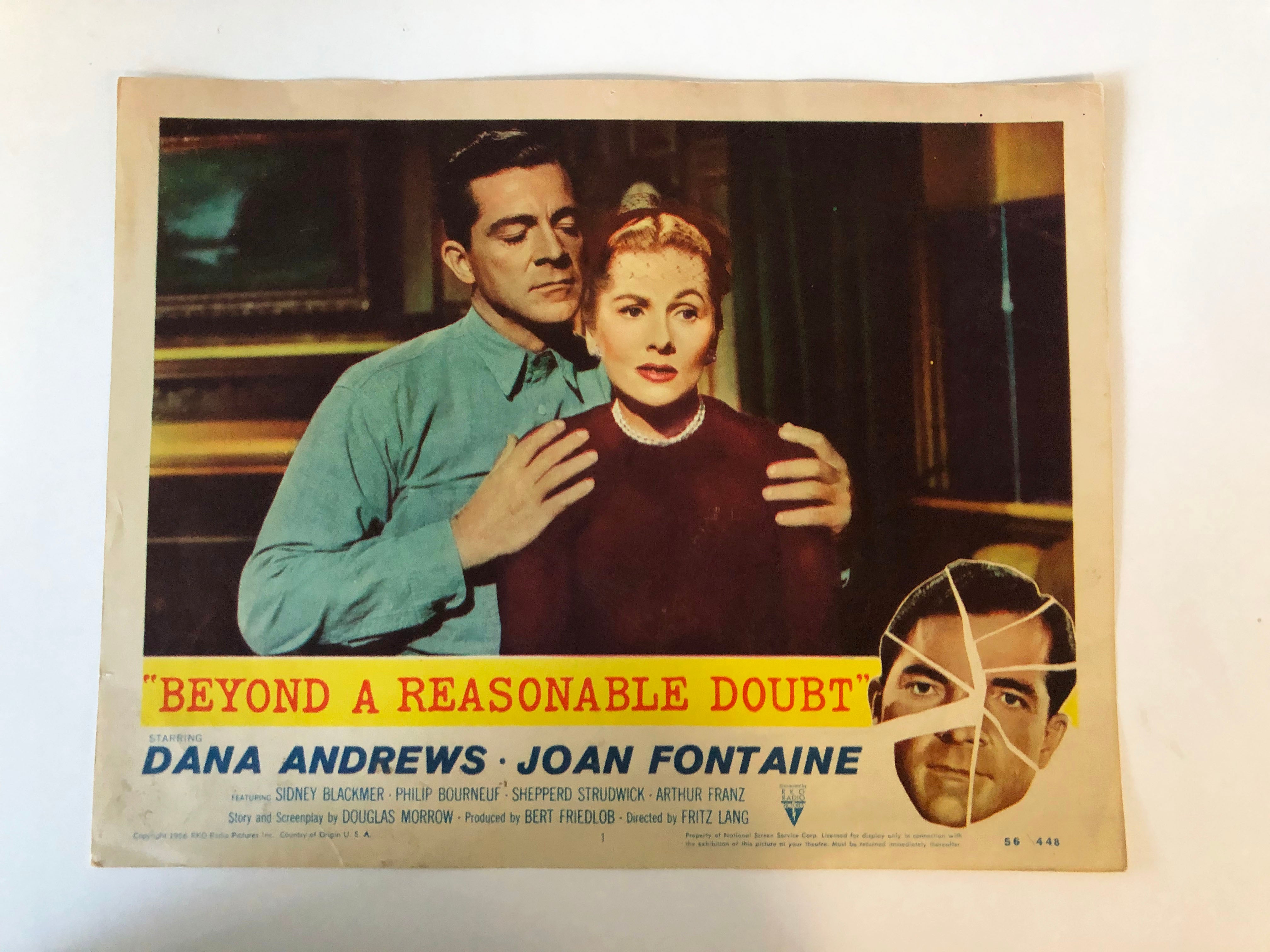 Beyond a Reasonable Doubt original 1956 vintage lobby card